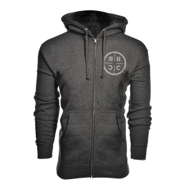 BRCC Vintage Logo Zip-Up Hoodie - Dark Grey