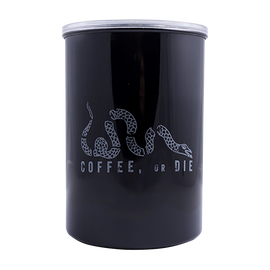 "Coffee, or Die" Airtight Container - White Logo