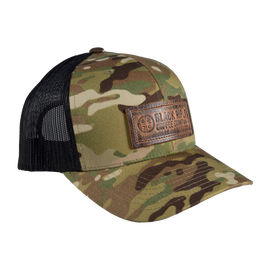 Leather Patch Trucker Hat - Multicam w/Black Mesh