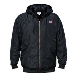 Zip-Up Solid Black Poncho Liner Hoodie