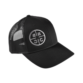 BRCC Circle Logo Trucker Hat - Black w/Black Mesh