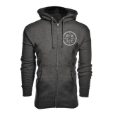 BRCC Vintage Logo Zip-Up Hoodie - Dark Grey