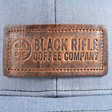 Leather Patch Trucker Hat - Gray w/ Black Mesh