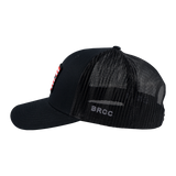 AR Flag Patch Trucker Hat - Black w/Black Mesh
