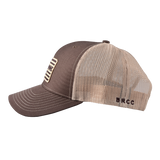 AR Flag Patch Trucker Hat - Brown w/Tan Mesh