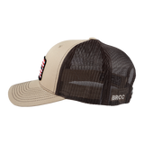 AR Flag Patch Trucker Hat - Tan w/Brown Mesh