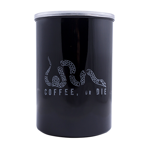 "Coffee, or Die" Airtight Container - White Logo