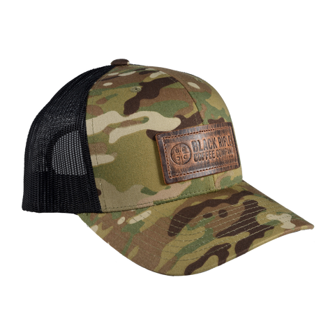 Leather Patch Trucker Hat - Multicam w/Black Mesh