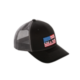 AR Flag Patch Trucker Hat - Black w/Grey Mesh
