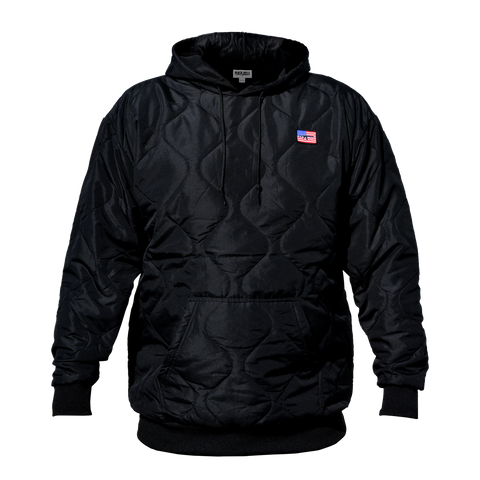 Solid Black Poncho Liner Hoodie