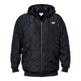 Zip-Up Solid Black Poncho Liner Hoodie