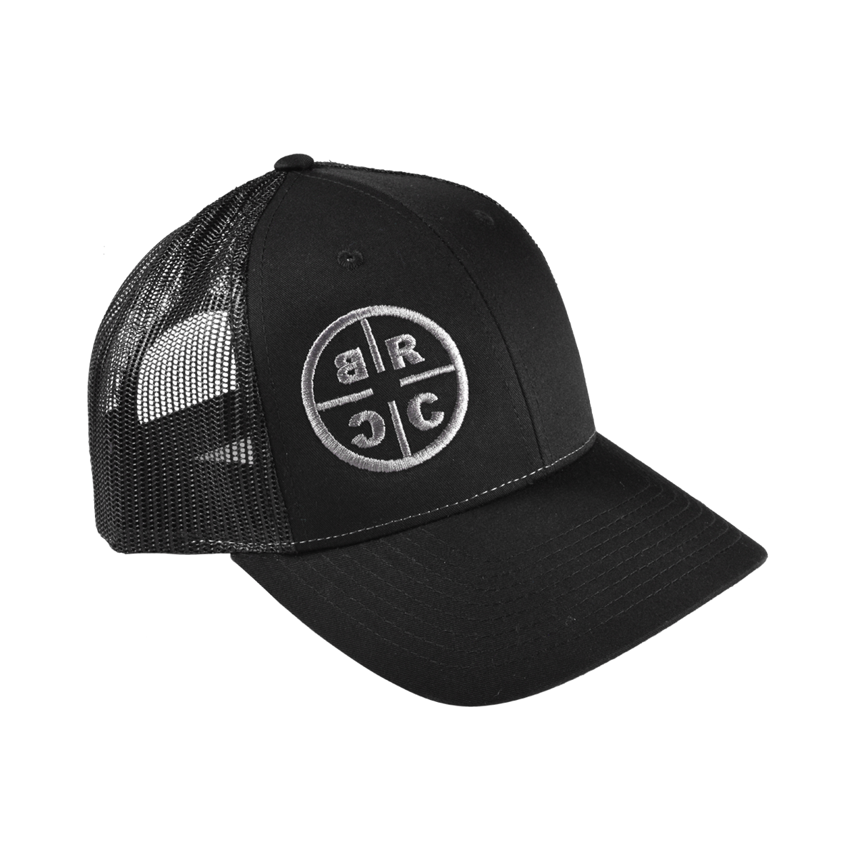 BRCC Circle Logo Trucker Hat - Black w/Black Mesh
